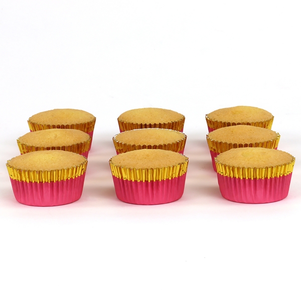 Cupcake Baking Cases - Peach with Gold Trim